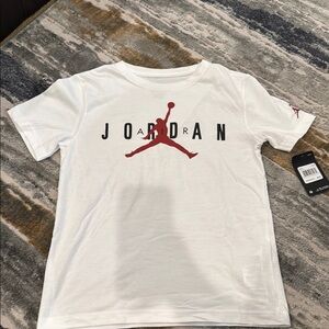 Jordan Kids White T-Shirt with Red Logo